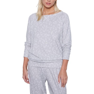 

Tart Collections Womens Sienna Grey Jogger Lounge Set Loungewear  BHFO 1667, Snow leopard