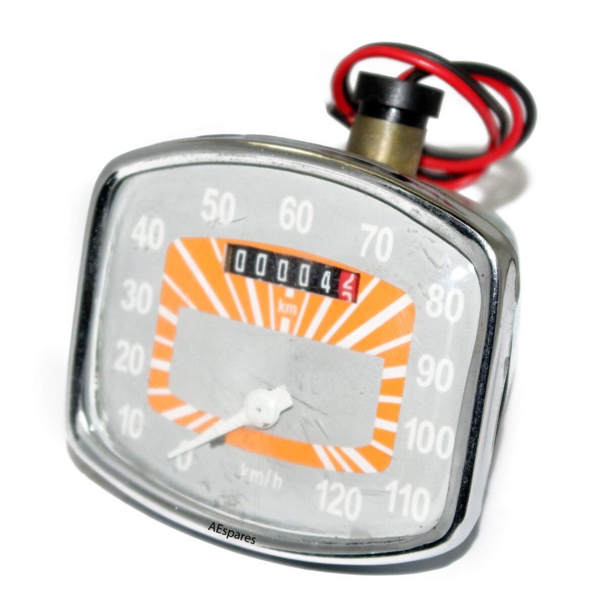 Vespa Vegelia Piaggio Logo 120 Kph Grey Orange Speedometer VNB 125 GS 150  