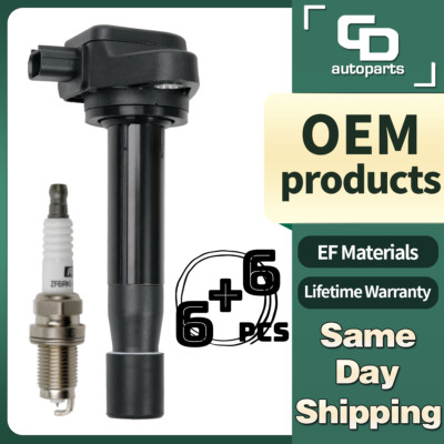 UF603 OEM 6 Ignition Coils +6 Iridium Spark Plugs for Honda Accord Odyssey Acura