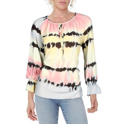 

Женская синяя прозрачная блузка в стиле бохо Insight Tie Dye  BHFO 0664, Multi tie-dye