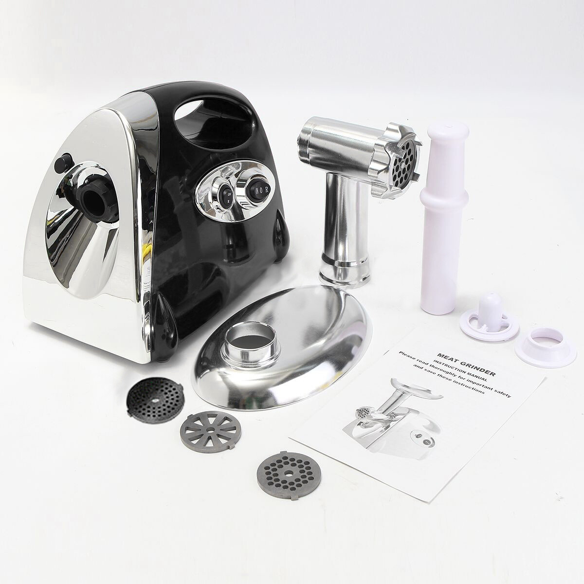2800W Commercial Electric Meat Grinder Black Sausage Maker Mincer Stuffer 50HZ