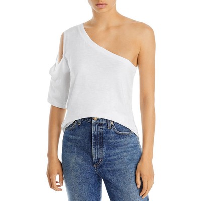 

LNA Clothing Женская хлопковая асимметричная футболка на одно плечо BHFO 7686, Белый
