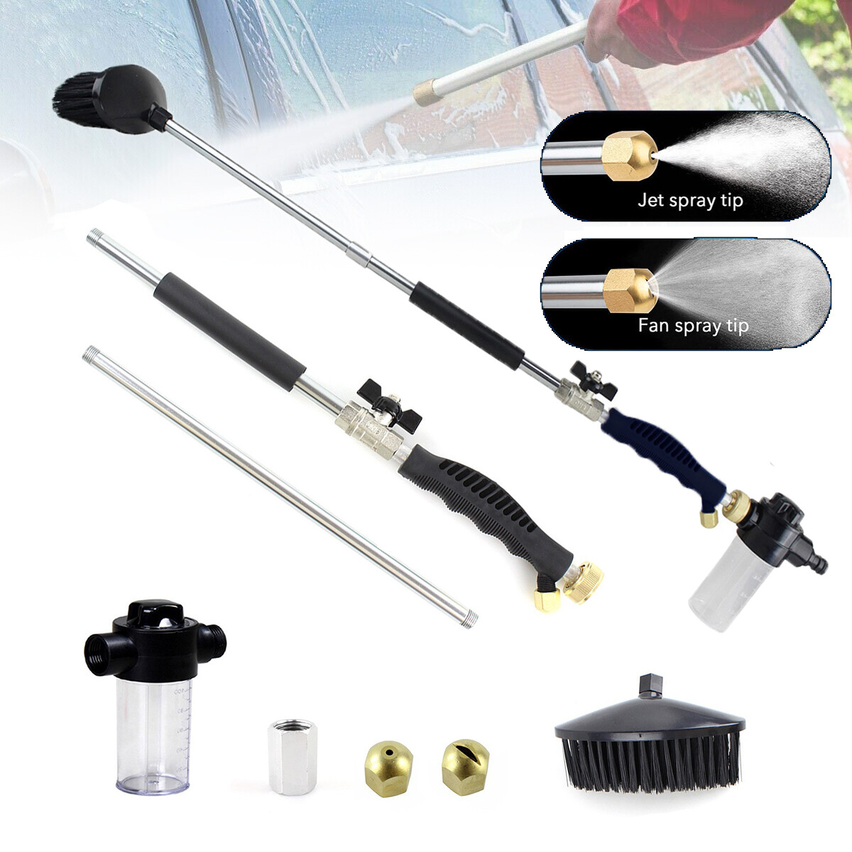 Pressure Washer Water Spray Gun Wash Wand Nozzle Car Garden Hose Soap Dispenser