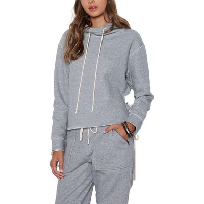 

Женское худи Tart Kala со шнуровкой и воротником-трубой из ткани френч терри, Heather grey