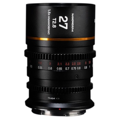 Venus Laowa Nanomorph 27mm T2.8 1.5x S35 Anamorphic Lens for Canon RF, Amber
