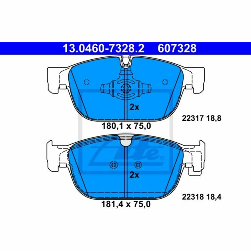 Bremsbelagsatz, Scheibenbremse Ate 13.0460-7328.2