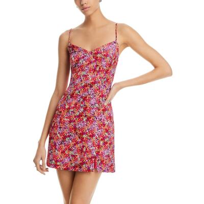 French Connection Womens Satin Mini Floral Print Slip Dress BHFO 0853