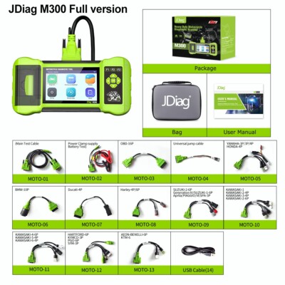 JDiag M300 Motorcycle Diagnostic OBD2 Scanner ABS Engine For BMW Ducati tools