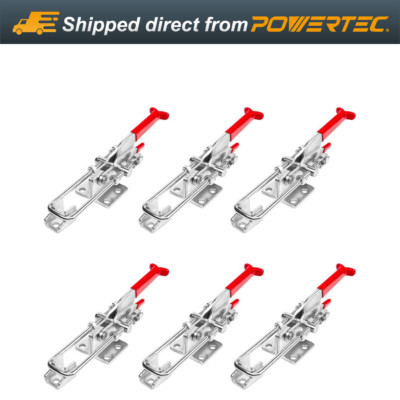 POWERTEC Heavy Duty Adjustable Latch-Action U Bolt Self-lock Toggle Clamp, 6PK
