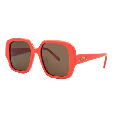 Pre-owned Loewe Brown Square Ladies Sunglasses Lw40134u 42e 54 Lw40134u 42e 54