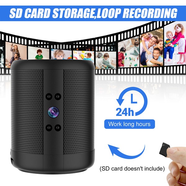 WIFI 1080P PTZ 180° HD Spy Hidden Camera Bluetooth Speakers Video Recorder Cam - Image 17