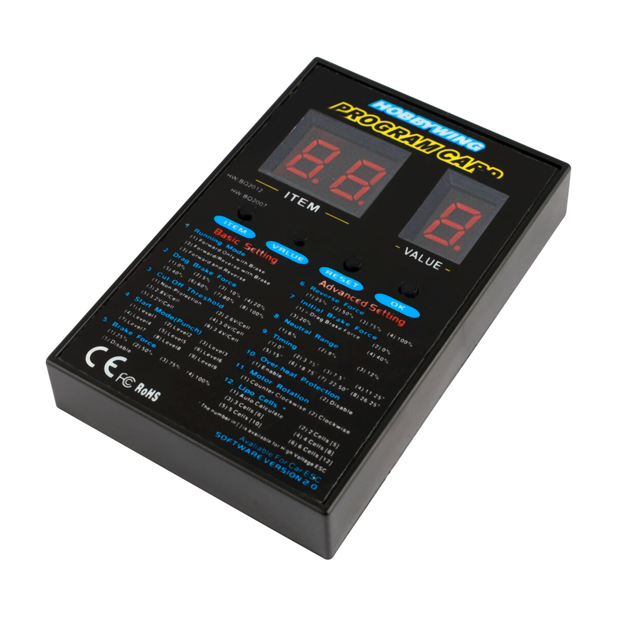 2023 Led Program Card For Hobbywing Ezrun Quicrun RTR Cars Boats Brushless ESC