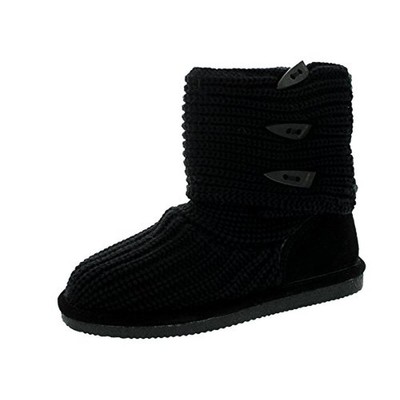 

Женские вязаные высокие черные зимние сапоги Bearpaw 7.5 Medium (B,M) BHFO 8904, Черный, Knit Tall