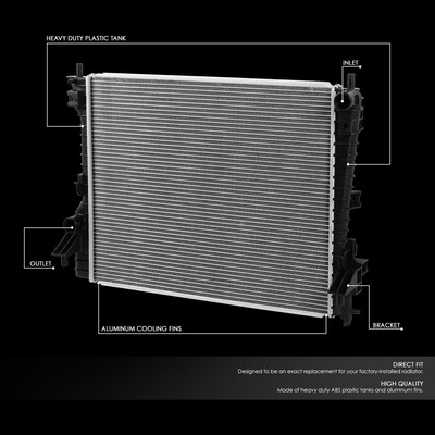 For 2005-2014 Ford Mustang 3.7L 4.0L 4.6L 5.0L Radiator OE Style Aluminum 2789