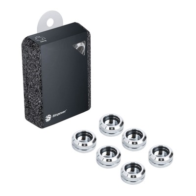 Bitspower G1/4'' Enh Multi-Link Fitting, 16mm OD, Silver, 6pk