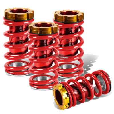 FOR CIVIC/DC RED SCALE ADJUSTABLE 1-4''LOWERING SUSPENSION COILOVER SPRING KIT