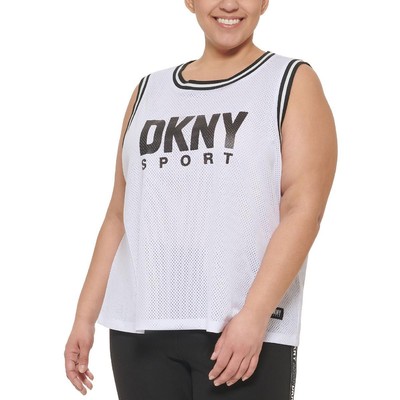 

Женская белая трикотажная майка для тренировок DKNY Sport Athletic Plus  BHFO 3058, Белый