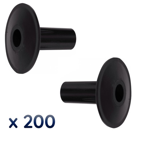 200x Black Single Grommet Cable Bushes Feed Through Wall Cover Coaxial Hole Tidy