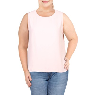 Женская розовая однотонная рубашка без рукавов Anne Klein, блузка, топ плюс 1X BHFO 7558