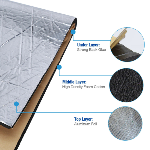 For Car Firewall Hood Floor Insulation Mat 157x39" Sound Deadener Heat Shield US