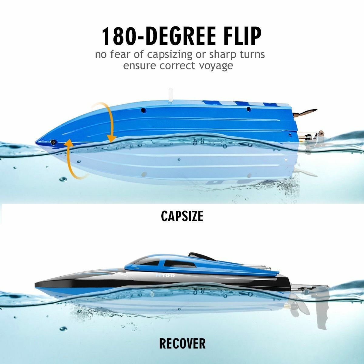 radio control racing boat high speed 180 degree flip