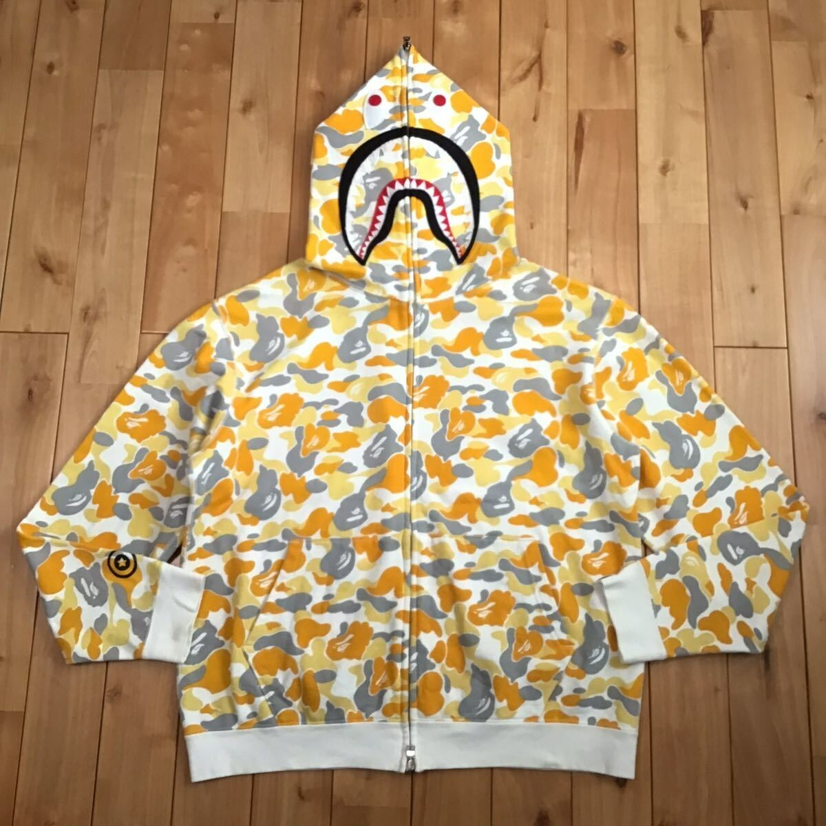 トップス BAPE XXV cities camo shark Hoodie Size S 2XL BAPE XXV CITIES CAMO ape head Shark full zip hoodie A