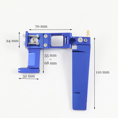 110mm Rudder w/ Adjustable Strut Blue for 4.76mm 3/16