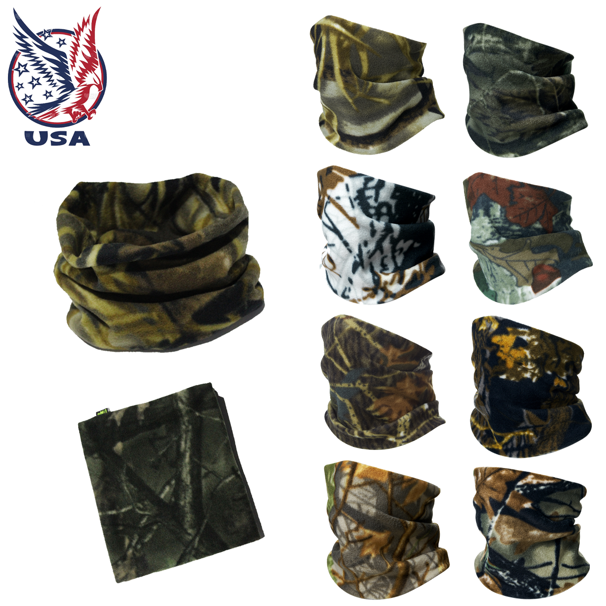 Winter Polar Fleece Face Mask Cover Camouflage Scarfs Camo Neck Warmer Gaiter