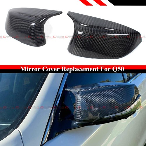 FOR 2014-2023 INFINITI Q50 Q60 M STYLE CARBON FIBER REPLACEMENT MIRROR CAP COVER