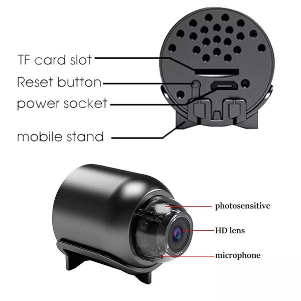 Mini Spy Camera WiFi HD 1080P Hidden IP Night Vision Camcorder Home Security Cam - Image 77