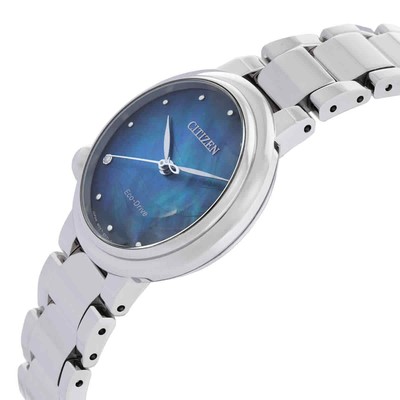 Pre-owned Citizen Eco-drive Blue Mop Ladies Watch Em0910-80n