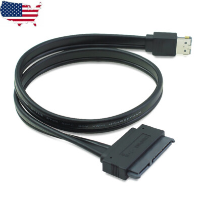 Dual Power eSATA USB 12V 5V Combo to 22Pin SATA USB Hard Disk Cable Adapter