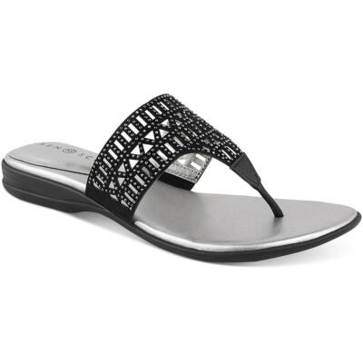 

Karen Scott Womens Soniya Black Thong Sandals Shoes 8.5 Medium (B,M) BHFO 9074, Черный