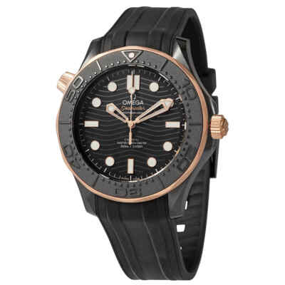 Мужские часы с автоматическим хронометром Omega Seamaster с черным циферблатом 210.62.44.20.01.001