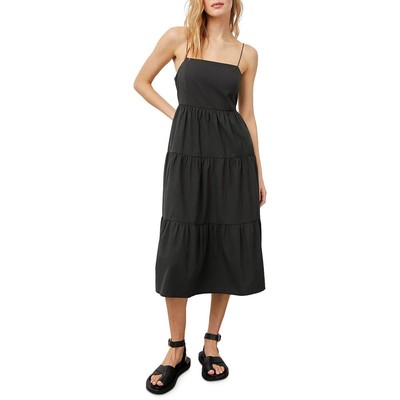 

Женское черное многоярусное платье миди с завязками и расклешенными плечами Rails  BHFO 4928, Черный