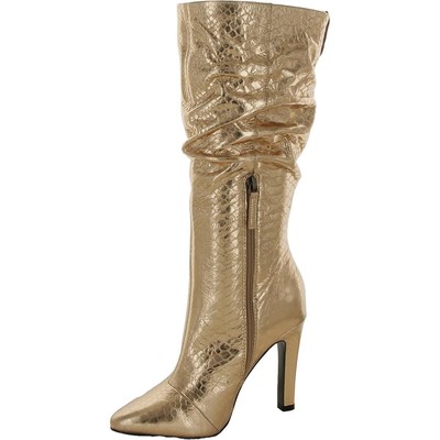 Женские сапоги до колена Kurt Geiger London золотистого цвета от Shoreditch, средний размер 37 (B,M) 9814