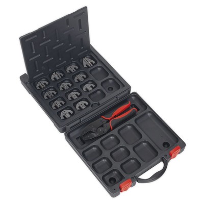 Sealey AK3858COMBO Ratchet Crimping Tool with Jaws and Storage Case