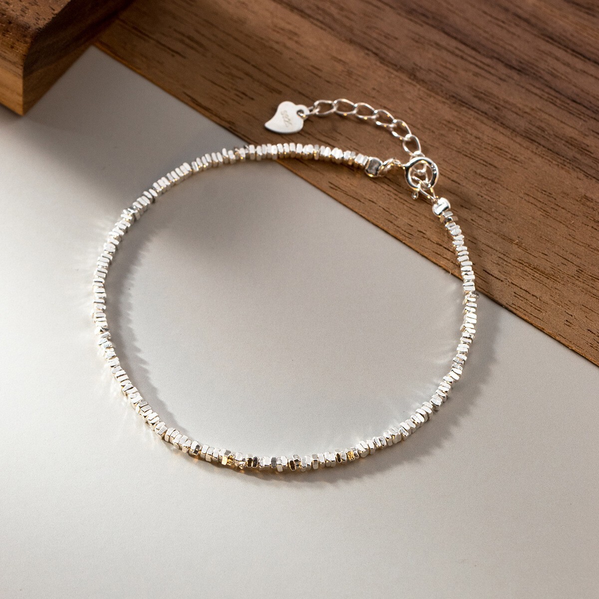 SILVER925 SIMPLE BRACELET/シルバー/ブレスレット 925 Sterling Silver Simple Bracelet Thin Band Tiny Square