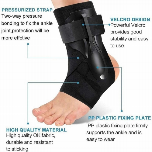 Black Ankle Brace Support Compression Stabilizer Pain Relief Foot Lace Up Wrap X