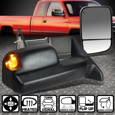 Для 09-16 Dodge Ram Power + Обогрев + Светодиодная сигнальная лампа Пара буксировочных зеркал заднего вида