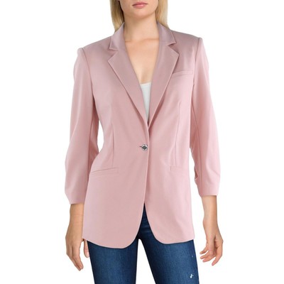 Calvin Klein Womens Pink Crepe Business One-Button Blazer Jacket 2 BHFO 6717
