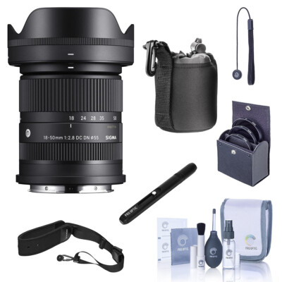 Sigma 18-50mm f/2.8 DC DN Contemporary Lens for Sony E With Accessories Kit