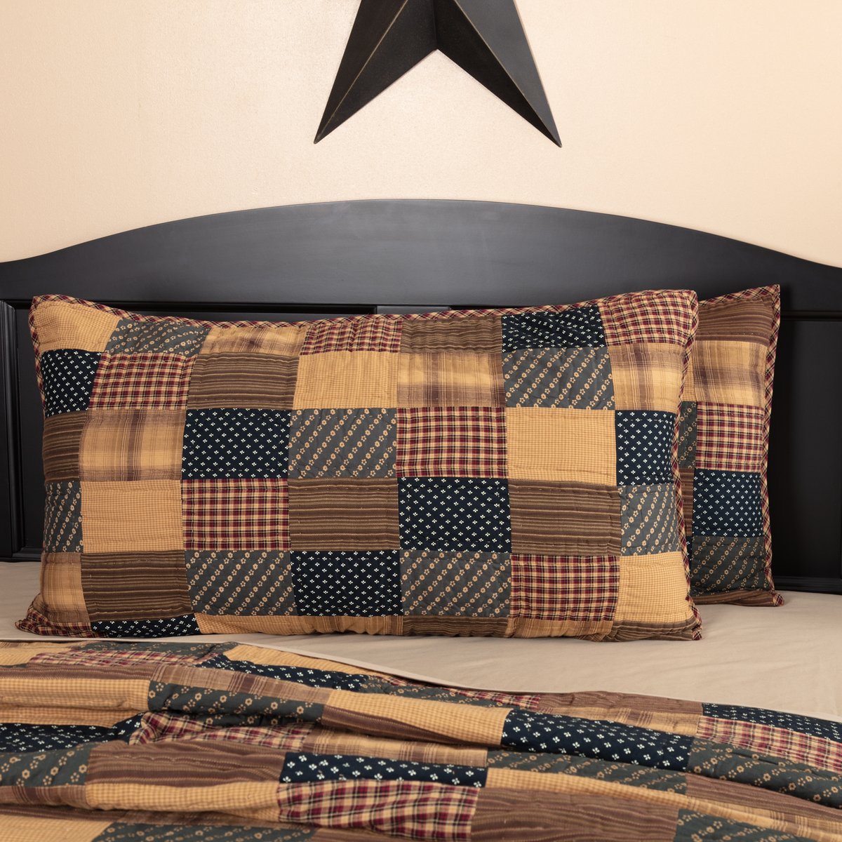 VHC Patriotic Patch Bedding Set Quilt & Sham California King, King, Queen Twin