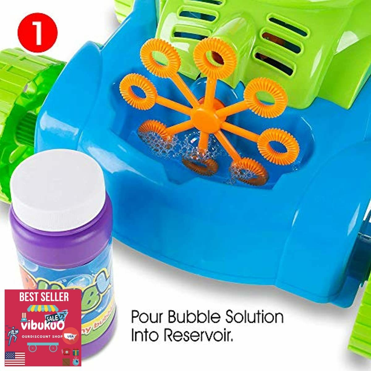 NEW KIDS Bubble Lawn Mower Electronic Bubble Blower Machine Fun Bubbles