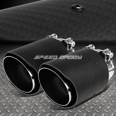 ДЛЯ 2,5-ДЮЙМОВОЙ ТРУБЫ 2 X 3,5-ДЮЙМОВОГО ГЛУШИТЕЛЯ ВЫХЛОПНЫХ ГАЗОВ CATBACK ИЗ НАСТОЯЩЕГО УГЛЕРОДНОГО ВОЛОКНА С НАКЛОННЫМ НАКОНЕЧНИКОМ и ЗАЖИМОМ