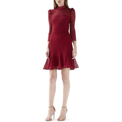 

ML Monique Lhuillier Женское красное платье с цветочным принтом для коктейлей и вечеринок  BHFO 7107, Cranberry