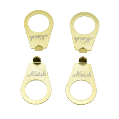 KAISH 4pcs 3/8'' Guitar Knobs Pointer Plate Knob Position Indicator Gold