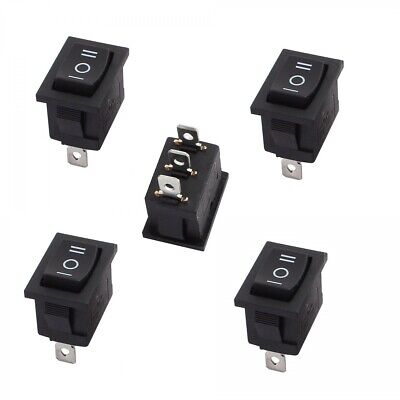 5x 3-Position Rocker Switches 12V Car AC 6A/250V 3-Pin ON-OFF-ON DC 1/2" x 3/4"