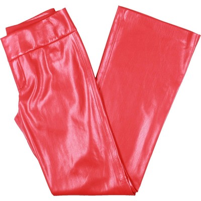 Женские красные брюки Bootcut из веганской кожи Alice and Olivia, 10 BHFO 8133