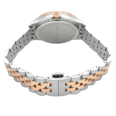 Pre-owned Ferragamo Lady Quartz Silver Dial Two-tone Watch Sfu100323
